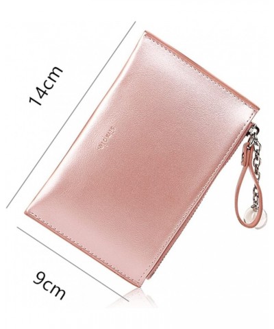 Mini Women Bank Card Holders Pearlescent Surface Ultra Thin Female Zipper Wallet Cute Coin Purse Money Bag (Color : Gold) Gol...