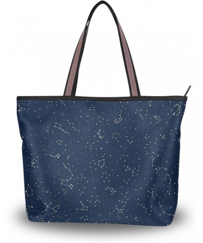 My Daily Women Tote Shoulder Bag Abstract Constellations Handbag $15.92 Shoulder Bags