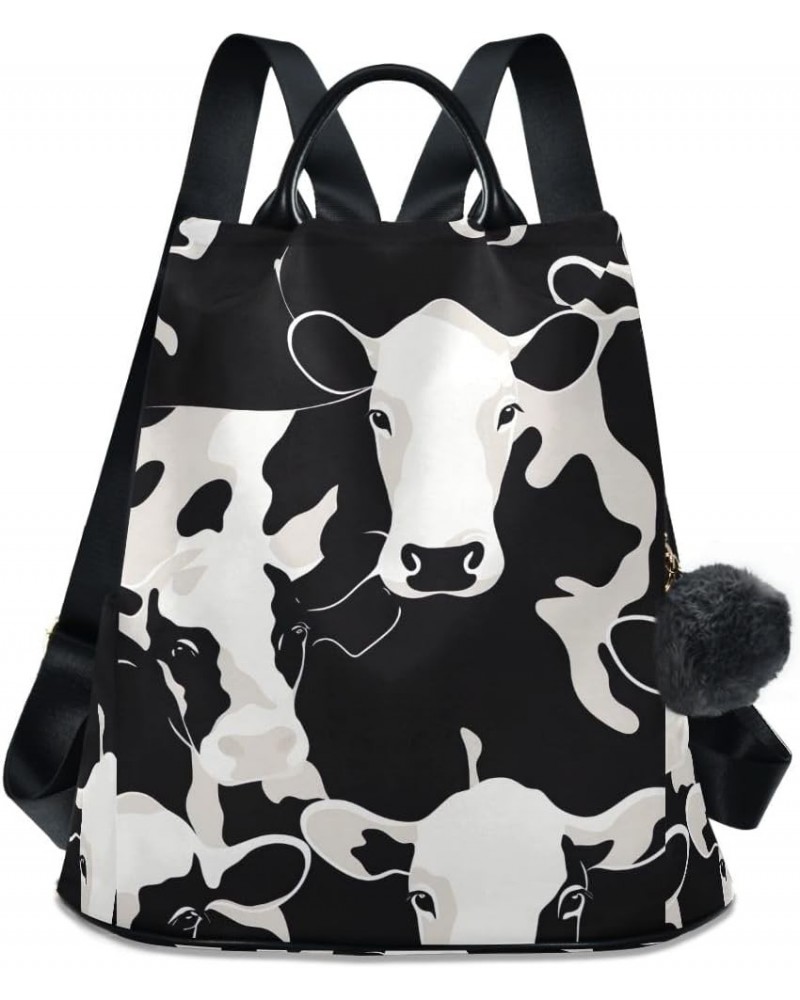 Cow Black White Pattern Backpack Purse for Women Anti-theft Fashion Travel Bag Cow Black White Pattern $18.74 Backpacks