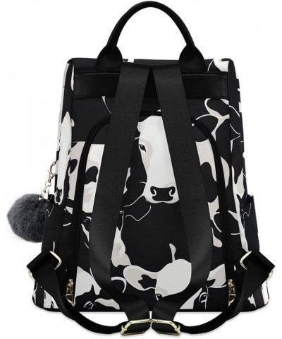 Cow Black White Pattern Backpack Purse for Women Anti-theft Fashion Travel Bag Cow Black White Pattern $18.74 Backpacks