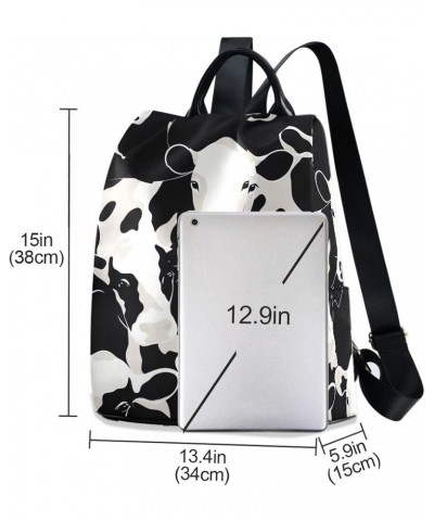 Cow Black White Pattern Backpack Purse for Women Anti-theft Fashion Travel Bag Cow Black White Pattern $18.74 Backpacks