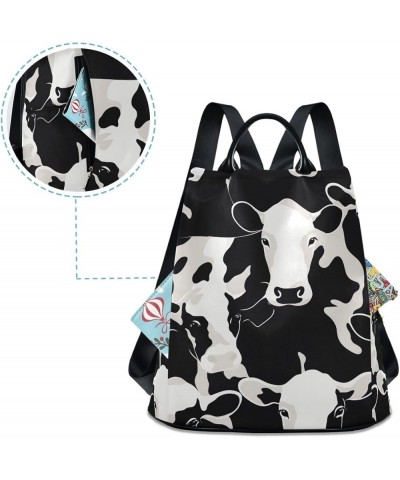 Cow Black White Pattern Backpack Purse for Women Anti-theft Fashion Travel Bag Cow Black White Pattern $18.74 Backpacks