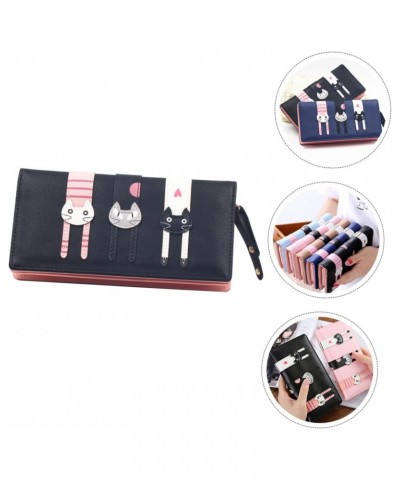 2pcs Long Women's Wallet Zipper Pouch for Money Zipper Wallet Zip Wallet Womens Purse Pu Leather Wallets for Women Cat Holder...