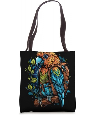 Back to School Funny Parrot Bird Wearing School Bag Backpack Tote Bag $12.69 Backpacks