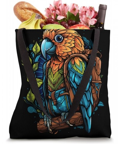 Back to School Funny Parrot Bird Wearing School Bag Backpack Tote Bag $12.69 Backpacks