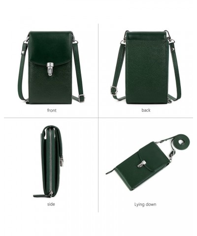 Small Genuine Leather Crossbody Bag for Women Rfid Blocking Cell Phone Wallet Purse Handbag with Card Slots A-green $17.55 Cr...