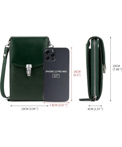 Small Genuine Leather Crossbody Bag for Women Rfid Blocking Cell Phone Wallet Purse Handbag with Card Slots A-green $17.55 Cr...