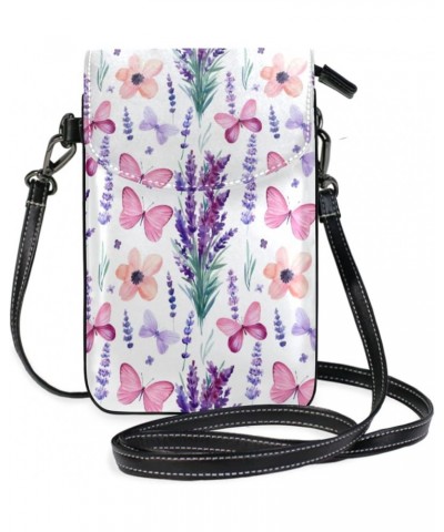 PU Leather Crossbody Bag Flowers Cell Phone Pouch Wallet Small Shoulder Bag with Strap for Women Cute 43 $17.09 Crossbody Bags