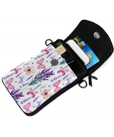 PU Leather Crossbody Bag Flowers Cell Phone Pouch Wallet Small Shoulder Bag with Strap for Women Cute 43 $17.09 Crossbody Bags