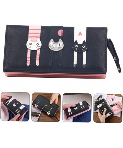 2pcs Long Women's Wallet Zipper Pouch for Money Zipper Wallet Zip Wallet Womens Purse Pu Leather Wallets for Women Cat Holder...