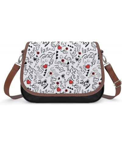 Printed Crossbody Bags Women City Leather Shoulder Bag Satchel Hobo Bags Trendy Beliele Black Color4 $25.91 Hobo Bags