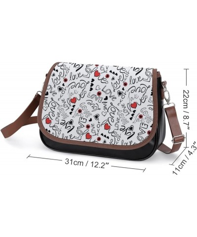 Printed Crossbody Bags Women City Leather Shoulder Bag Satchel Hobo Bags Trendy Beliele Black Color4 $25.91 Hobo Bags