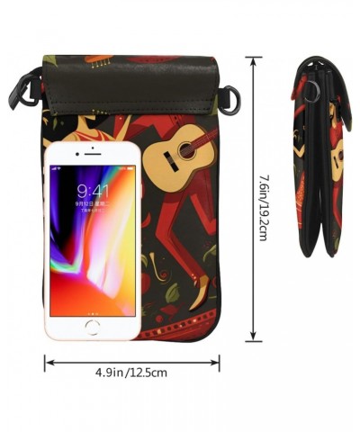 women Small Cell Phone Purse mexican salsa symbols picture Soft, durable and waterproof PU leather Convenient for daily use a...