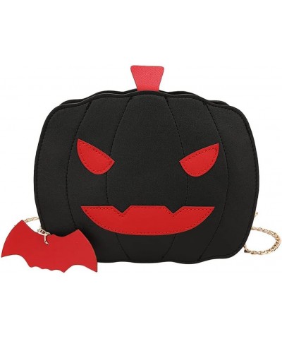 Womens Pumpkin Shoulder Bag Lovely Devil Crossbody Purse Halloween Bag Trick or Treat Purses and Handbags for Women Black $12...