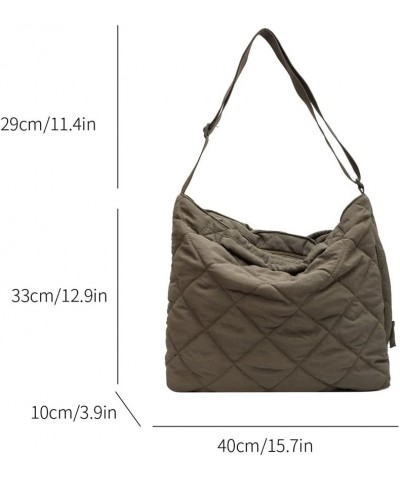 Quilted Tote Bag for Women Puffer Hobo Handbag Lightweight Quilted Padding Shoulder Bag Nylon Padded Crossbody Bag C03-green ...