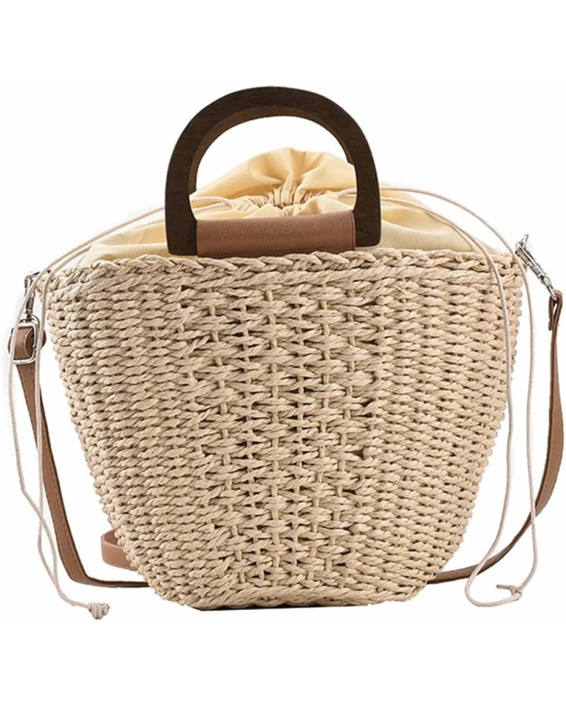 Summer Women Straw Woven Beach Basket Bag Handmade Crossbody Bag Ladies Raffia Rattan Small Handbag Casual Totes Beige $24.64...