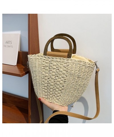 Summer Women Straw Woven Beach Basket Bag Handmade Crossbody Bag Ladies Raffia Rattan Small Handbag Casual Totes Beige $24.64...