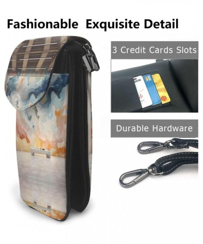 women leather Cell Phone Purse marble mural picture Multifunction,Soft, durable,Convenient for daily use and travel $18.18 Cr...