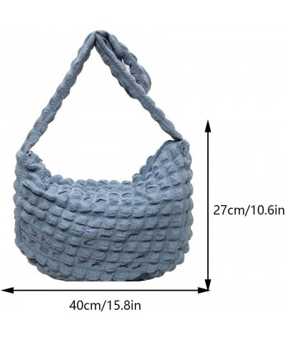 Women Quilted Shoulder Bag Large Capacity Cloud Pleatd Bag Versatile Crossbody Sling Bag Soft Satchel Bag Fall Win Blue $8.00...