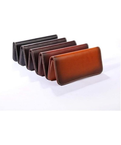 Men's Wallet Original Handmade Men's Leather Vegetable Tanned Long Wallet Leather Wallet Fashion Trend (Color : Dark Coffee) ...