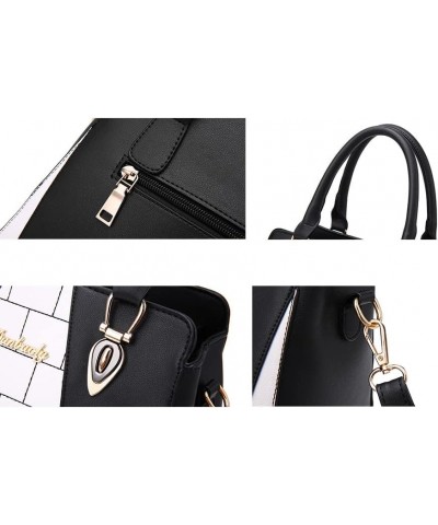 Women Top Handle Shoulder Handbag Color-blocking print Crossbody Bags Wine $18.44 Shoulder Bags