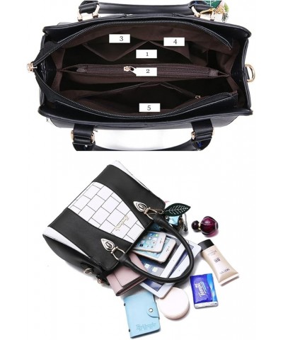 Women Top Handle Shoulder Handbag Color-blocking print Crossbody Bags Wine $18.44 Shoulder Bags