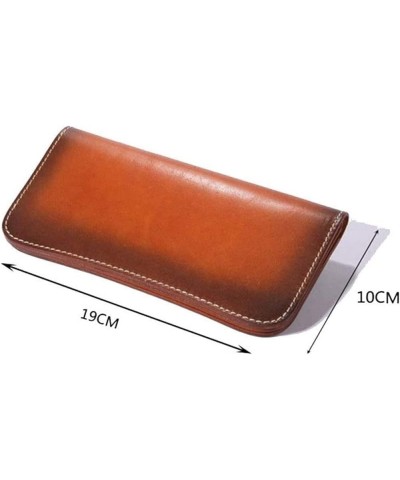 Men's Wallet Original Handmade Men's Leather Vegetable Tanned Long Wallet Leather Wallet Fashion Trend (Color : Dark Coffee) ...