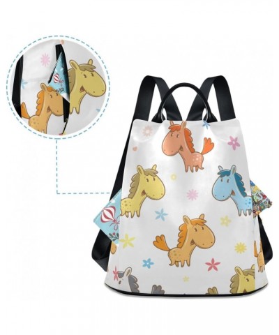 Backpack Purse for Women Fashion Travel Anti-theft Cartoon Horse Daypack Casual Shoulder Bag Medium Size $20.09 Backpacks