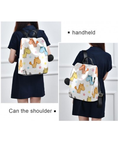 Backpack Purse for Women Fashion Travel Anti-theft Cartoon Horse Daypack Casual Shoulder Bag Medium Size $20.09 Backpacks