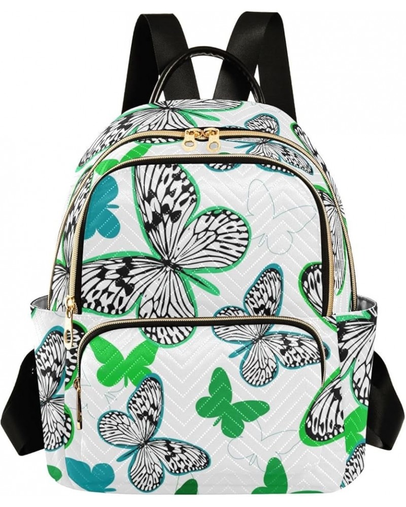 Colorful Butterflies Print Women's Backpack Wallet Casual Small Backpack Fashion Women's Travel Bag School Backpack Color355 ...