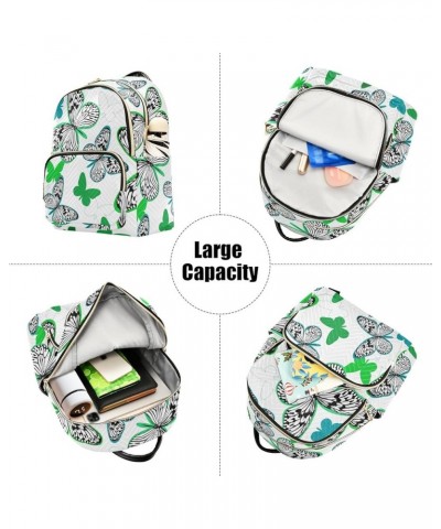 Colorful Butterflies Print Women's Backpack Wallet Casual Small Backpack Fashion Women's Travel Bag School Backpack Color355 ...