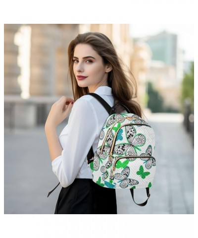 Colorful Butterflies Print Women's Backpack Wallet Casual Small Backpack Fashion Women's Travel Bag School Backpack Color355 ...