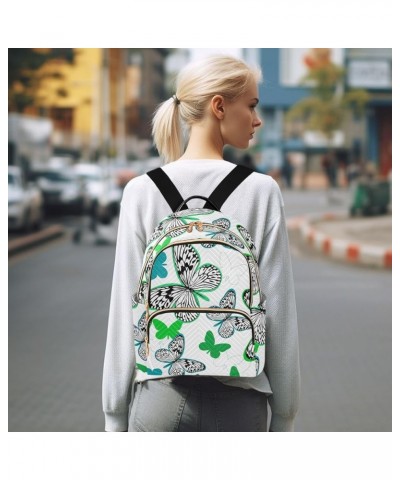 Colorful Butterflies Print Women's Backpack Wallet Casual Small Backpack Fashion Women's Travel Bag School Backpack Color355 ...