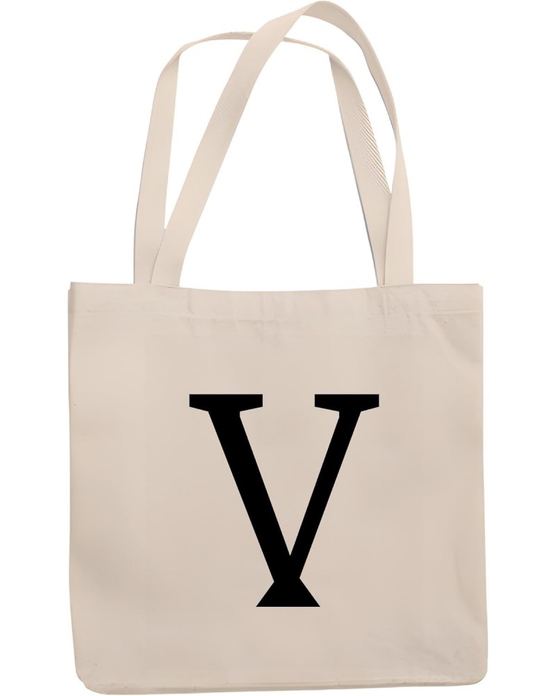 V initial monogram letter V funny holiday christmas birthday Natural White Multicolor Canvas Tote Bag 997 $15.30 Totes