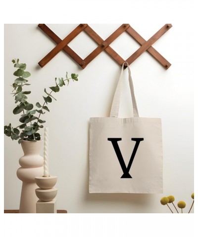 V initial monogram letter V funny holiday christmas birthday Natural White Multicolor Canvas Tote Bag 997 $15.30 Totes