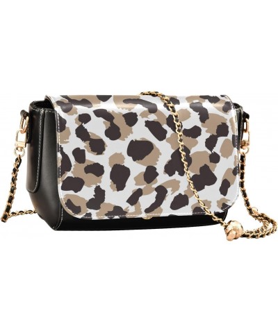 Brown Black Leopard Crossbody Bags for Women Leather Purse Shoulder Bag Handbag for Gifts Work Daily $17.60 Shoulder Bags