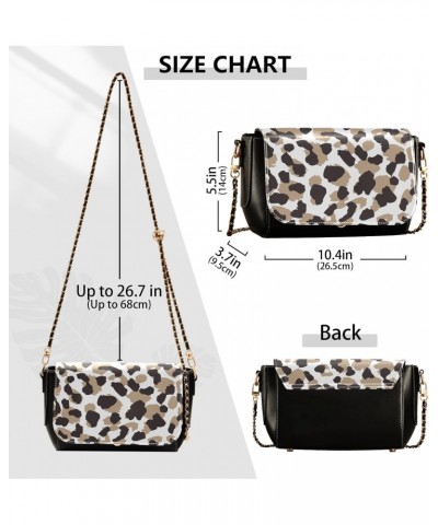 Brown Black Leopard Crossbody Bags for Women Leather Purse Shoulder Bag Handbag for Gifts Work Daily $17.60 Shoulder Bags