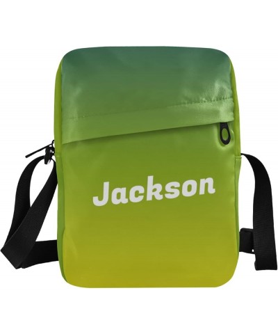 Green Gradient Custom Crossbody Bags for Women Men Messenger Bags Sling Bag for Cycling 07 $9.20 Crossbody Bags