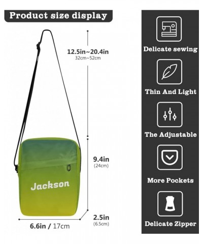 Green Gradient Custom Crossbody Bags for Women Men Messenger Bags Sling Bag for Cycling 07 $9.20 Crossbody Bags