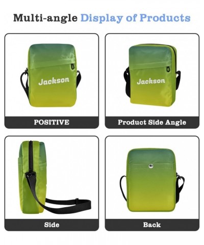 Green Gradient Custom Crossbody Bags for Women Men Messenger Bags Sling Bag for Cycling 07 $9.20 Crossbody Bags