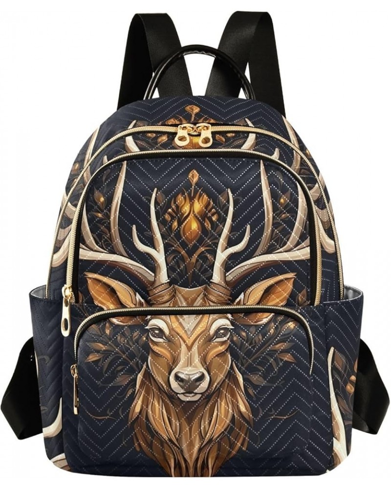 Brown Deer Leaves Fashion Travel Backpack for Women Multi Pockets Lightweight Purse for Women-M Multicolor Medium $18.54 Back...