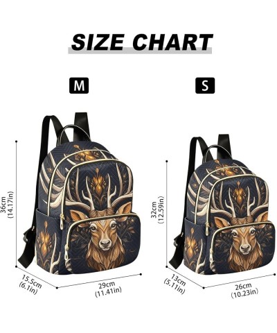 Brown Deer Leaves Fashion Travel Backpack for Women Multi Pockets Lightweight Purse for Women-M Multicolor Medium $18.54 Back...