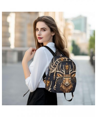 Brown Deer Leaves Fashion Travel Backpack for Women Multi Pockets Lightweight Purse for Women-M Multicolor Medium $18.54 Back...