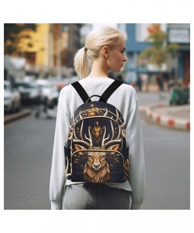 Brown Deer Leaves Fashion Travel Backpack for Women Multi Pockets Lightweight Purse for Women-M Multicolor Medium $18.54 Back...