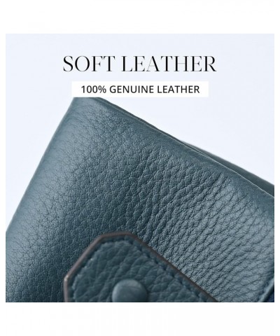 Small Soft Leather Wallet for Women RFID Blocking Ladies Card Holder with Double Zipper Pocket Blue $13.05 Wallets