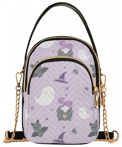 Halloween Bat Ghosts Crossbody Bags for Women Crossbody Purse Bag Cellphone Wallet Bag with Chain Strap for Carry on $15.33 C...