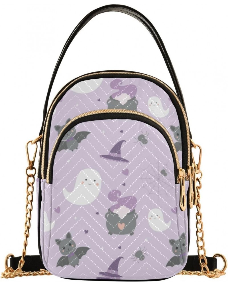 Halloween Bat Ghosts Crossbody Bags for Women Crossbody Purse Bag Cellphone Wallet Bag with Chain Strap for Carry on $15.33 C...