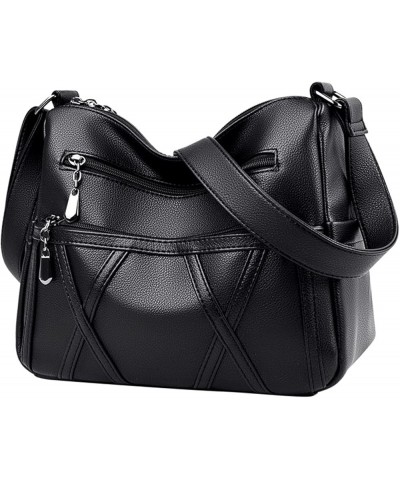 Purses for Women Soft PU Leather Handbags Ladies Crossbody Purse Multi Pocket Shoulder Bag Pocketbooks (Black) Black $28.77 S...