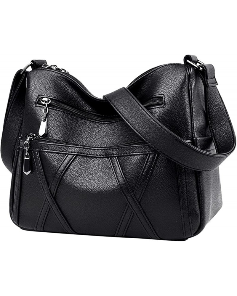 Purses for Women Soft PU Leather Handbags Ladies Crossbody Purse Multi Pocket Shoulder Bag Pocketbooks (Black) Black $28.77 S...