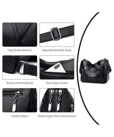 Purses for Women Soft PU Leather Handbags Ladies Crossbody Purse Multi Pocket Shoulder Bag Pocketbooks (Black) Black $28.77 S...